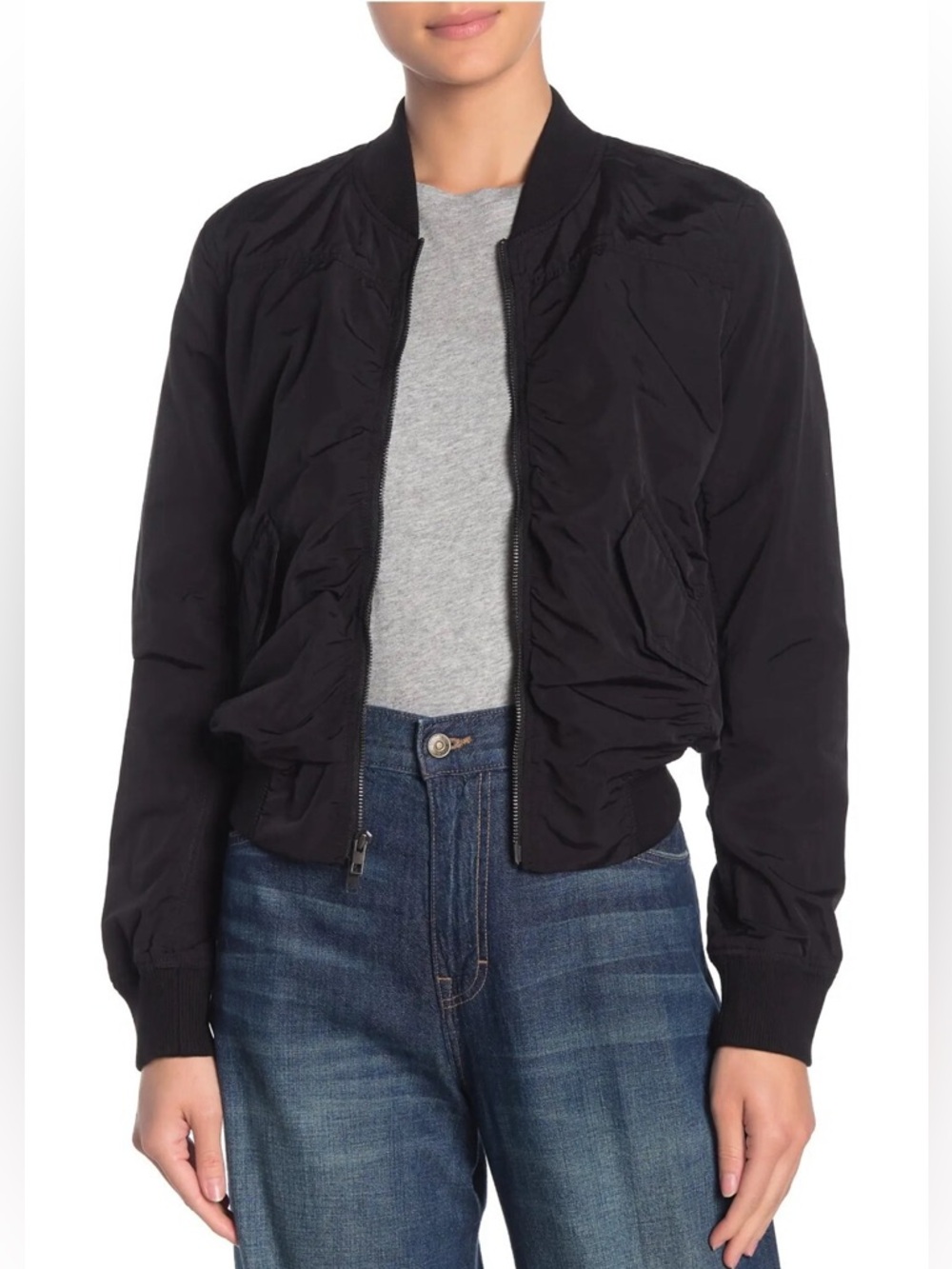 Vince Shrunken Crop Bomber Jacket, Small, MSRP $475
